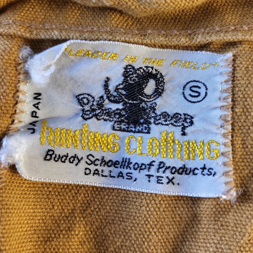 Vintage 60s 70 Sz S Black Sheep Hunting Vest Canvas Tan